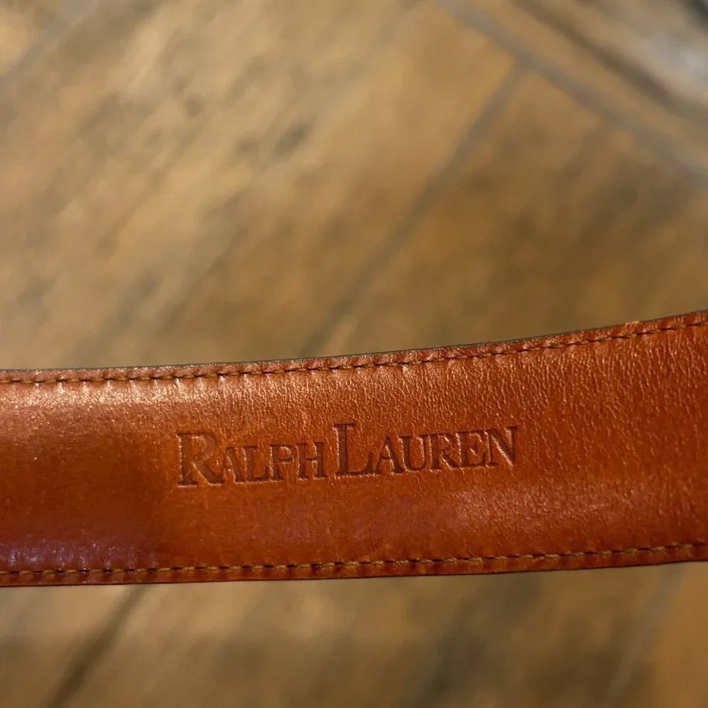 Ralph Lauren Gray Genuine American Alligator Belt Size 32